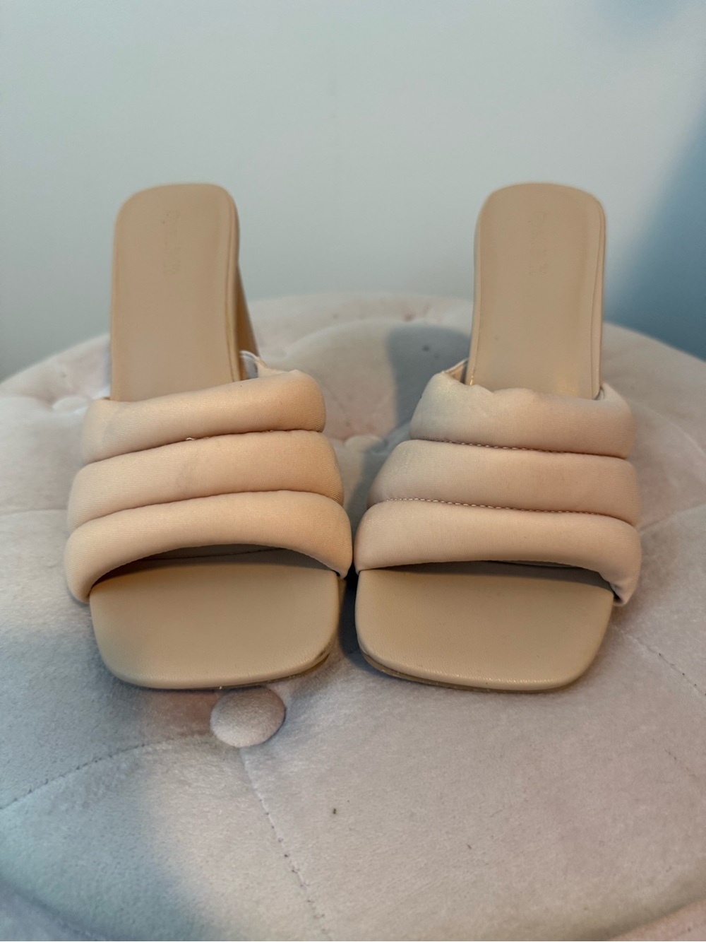 Nordstrom Open Edit Quilted Slide Mules - Beige